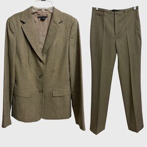 NWT Vintage ZARA Women's Pant Suit Set Size 6 Beige Earthy Neutral Preppy